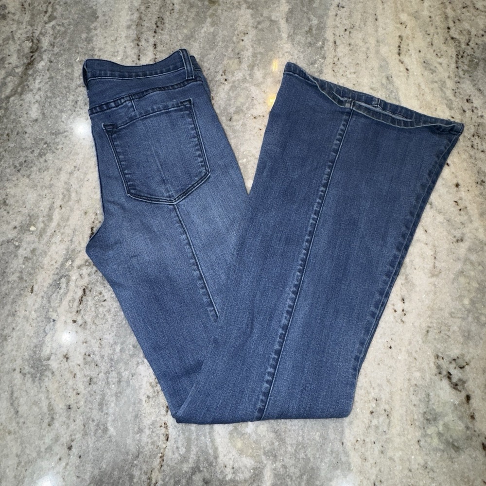 O2 Denim Women's 28 X 33 Flare Jeans Y2K Mid Rise Festival Hippie Made USA